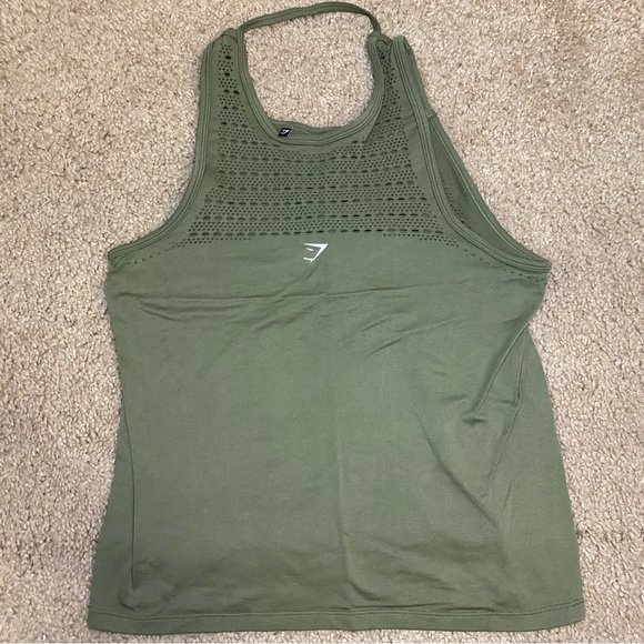 Gymshark Tops - Gymshark Energy+ Seamless Loose Vest Top in Dark Green (Olive/Khaki)